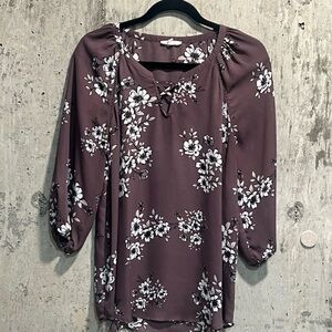 Maurices Plum Floral Blouse